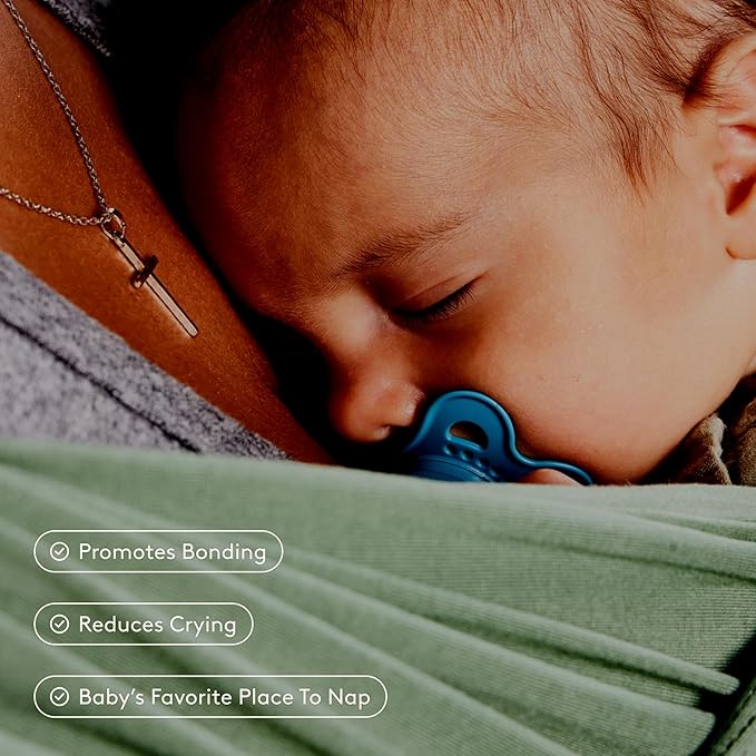 Baby Tula Stretchy Tencel™ Baby Wrap Carrier – Soft Newborn & Infant Wrap Sling, Ergonomic Hands-Free Baby Carrier, Breathable & Adjustable, Eco-Friendly for 8–25 lbs - Sage