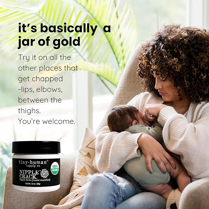 Organic Nipple Cream, Nipple Crack Lanolin Free Nipple Butter, Balm for Breastfeeding Mother, No Need to Wash Off, Safe for Baby and Mama