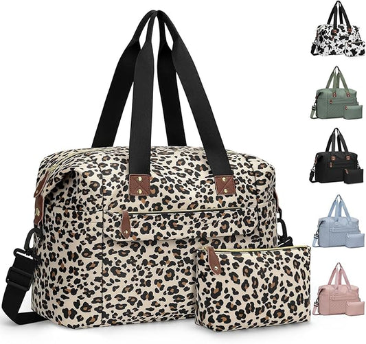 Travel Duffle Bag, Waterproof Weekender Overnight Hospital Bags for Women Men with Toiletry Bag Lightweight Carry on Personal Item Duffle Gym Bag for Travel, Airplanes, Sports