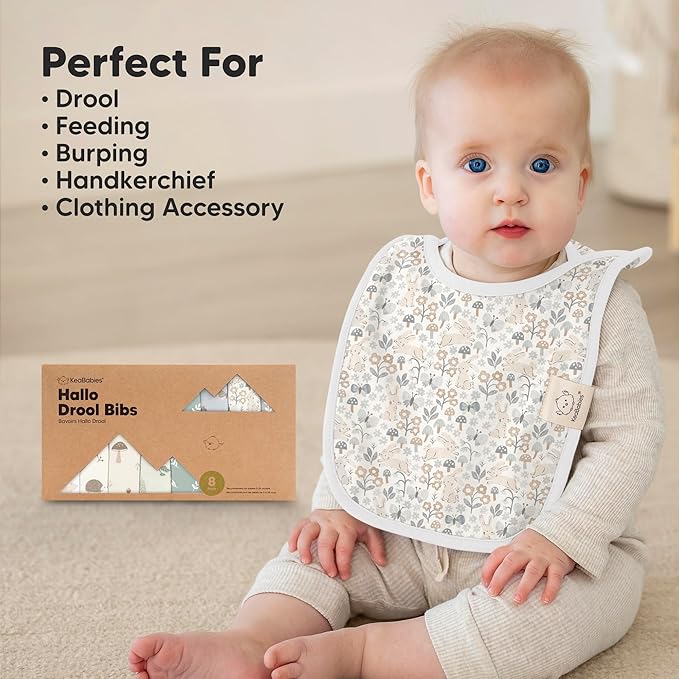 8-Pack Baby Bibs for Boys, Girls - Pullover Bibs for Drooling Teething Baby Girl & Boy Toddler, Newborn, Soft & Absorbent, Cute Colors, Large Torso Coverage Keep Infant Clean & Dry (Prism)