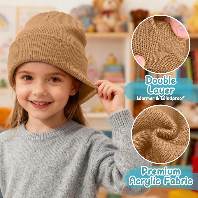 ZOORON Toddler Beanie Baby Kids Beanies Warm Winter Hat Knit Skull Cap for Boys & Girls Soft Children Infant Hat