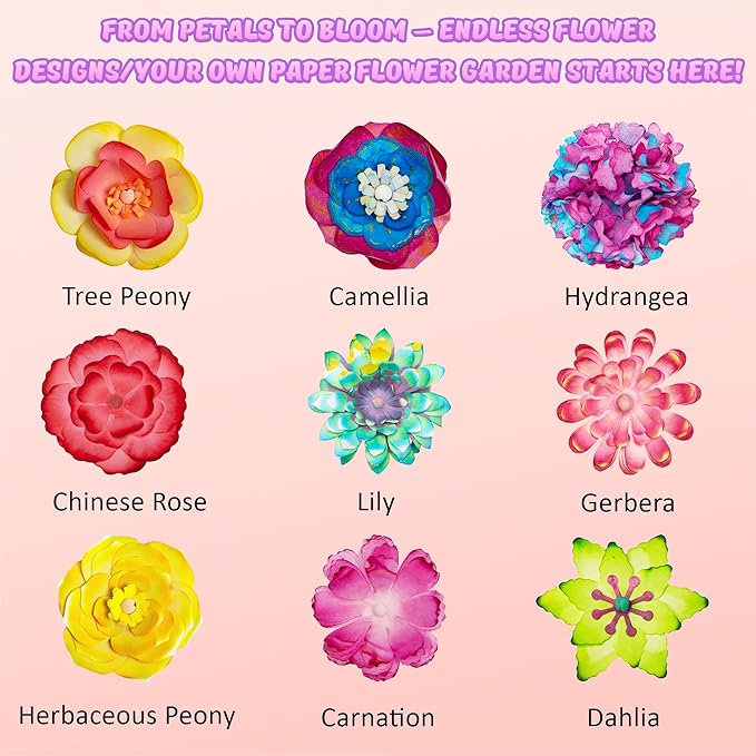 Kiditos Magic Flower Art Kit for Girls – DIY Blooming Flower Craft Kit with Color Drop Science Experiment | Creative Art & STEM Toy for Ages 6+