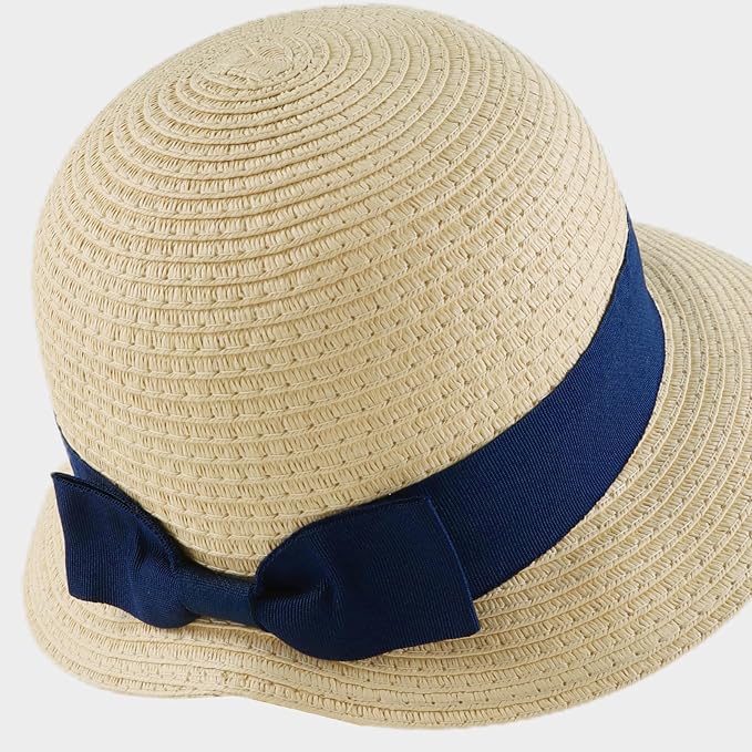 Baby Girl Straw Hat Outdoor Baby Sun Protection Hats Summer Bowknot Beach Cap for Infant Toddler Girls
