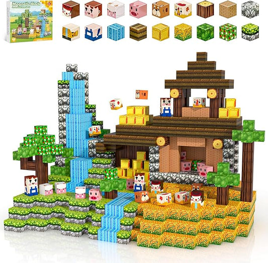 Magnetic Blocks, 100PCS 0.8" Magnetic Building Blocks, Magnet Cubes for Kids, STEM Sensory Toys for Toddlers Boys Girls Ages 3-12 Years Old Christmas Birthday Gifts