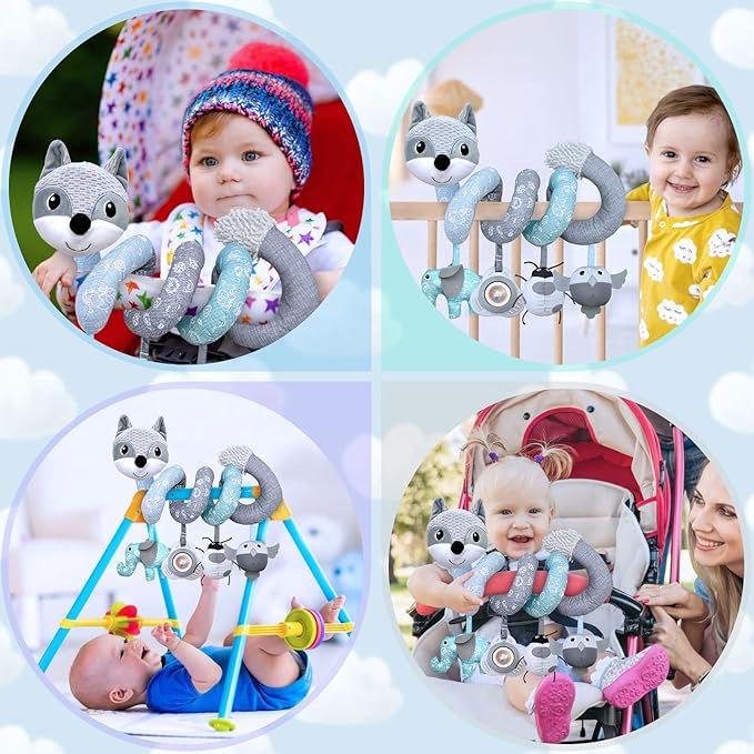 Car Seat Toys for Babies 0-6 Months Boys Girls Newborn Toys Stroller Toy, Carseat Toys Hanging Baby Infant Toy 0-3 Months for Carseat Stroller Crib with Music Rattle, Baby Gift for 0 3 6 9 12 Months