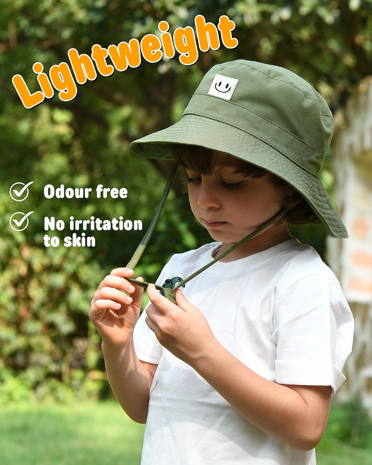 FURTALK Baby Sun Hat Smile Face Toddler Boys Girls Bucket Hat 0-5 Years Kids UPF 50+ Sun Protection Summer Hats