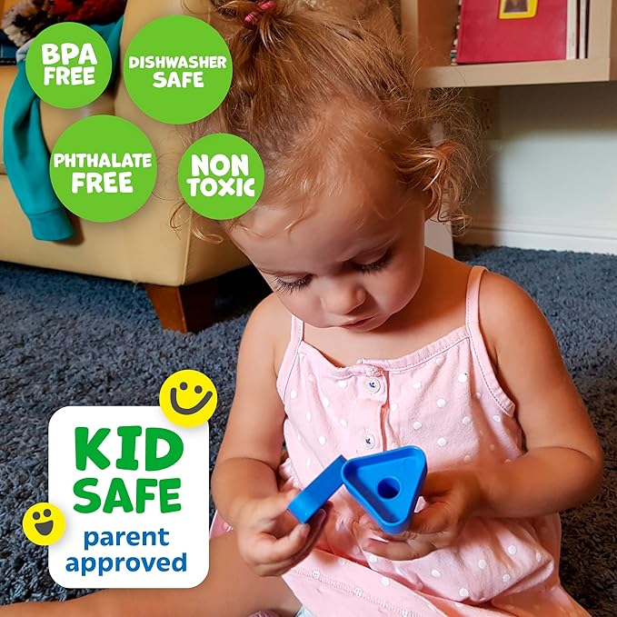 Skoolzy Plastic Nuts and Bolts 24 Piece Set - 6 pk - Kids Nuts and Bolts - Toddler Engineering Toys for 1-3 - Screw Toys for Toddlers with ebook