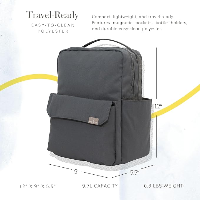 RED ROVR Mini Roo Lightweight Backpack | 6 pockets for everyday essentials (Charcoal)