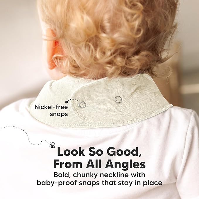 KeaBabies 8-Pack Bandana Bibs for Baby Girls, Boys - Organic Cotton Baby Bibs for Drooling & Teething Newborn, Toddler, Infant 0-36 months, Extra Soft, Absorbent Cloth with Snaps (Moor/Quin)