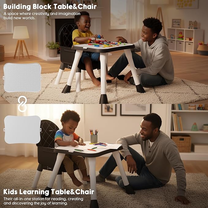 6 in 1 Baby High Chair, Convertible Highchair for Babies and Toddlers (Black)