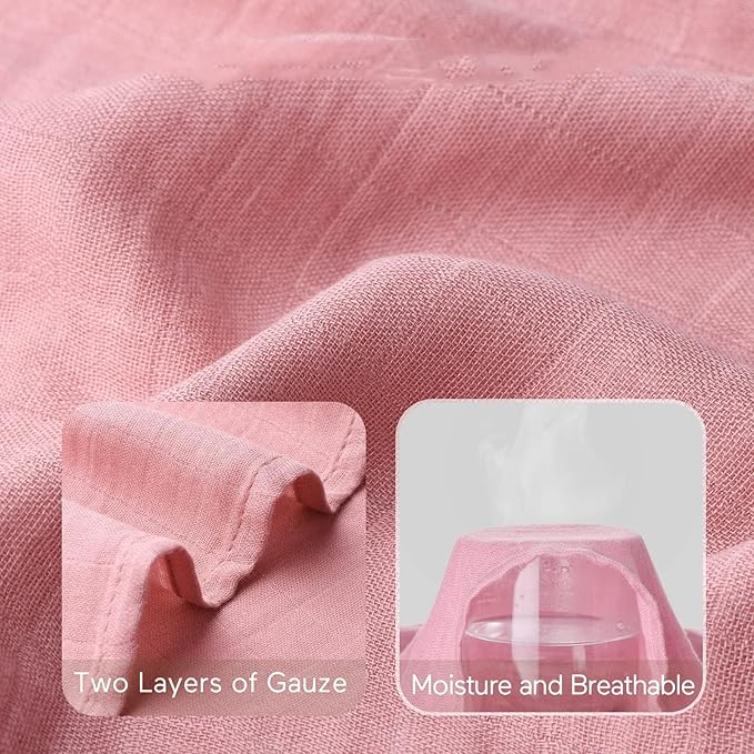 Momcozy Muslin Swaddle Blankets, 4 Pack Ultra Soft Neutral Matching Baby Swaddle Blanket, Breathable Skin Friendly, Large 47 x 47 Inch Swaddling Receiving Blanket for Boy Girl, Light Green