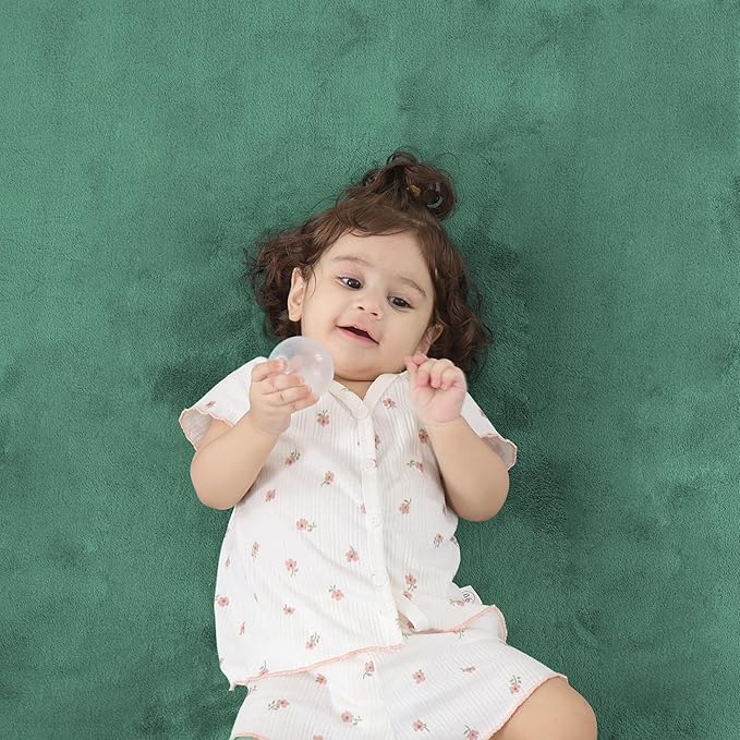 1.3" Thick Baby Floor Play Mat 50x50, Basic Padded Foam Mat for Tummy Time Crawling, Non Slip Cushioned for Babies Toddlers Infants Kids (Dark Green)