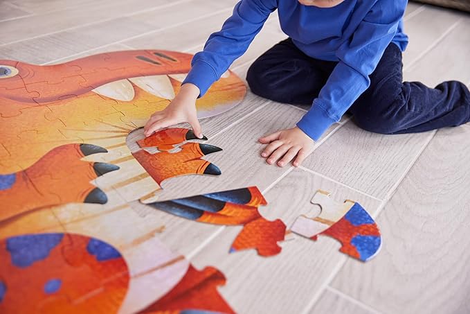 Crocodile Creek Above + Below 48-Piece Jigsaw Floor Puzzle - Fun Floor Puzzles for Kids Ages 4-8, Jumbo Dinosaur