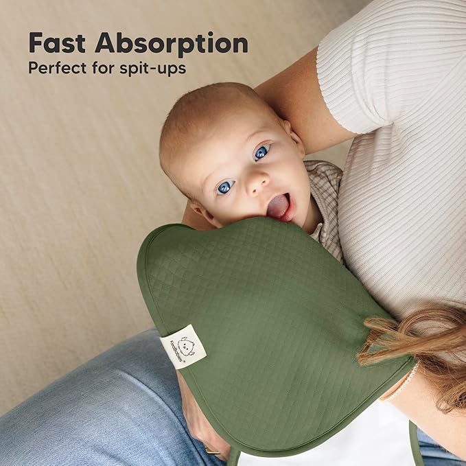 KeaBabies 5-Pack Organic Burp Cloths Baby Girl, Boy - Extra Large, Absorbent Baby Burp Cloths, Soft Burping Cloths for Babies, Newborn Burp Clothes, Cotton Burp Rags, Thick Burp Cloth (Palms/Quin)