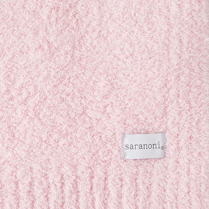 SARANONI Bamboni Luxury Baby Blanket | Cozy & Soft Plush Receiving Blankets | Perfect for Girls & Infant Baby Boy Blankets | Light Pink - 30” x 40”