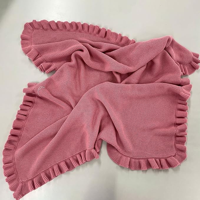 Luxury Custom Embroidered Knit Baby Blanket, Personalized Soft Breathable Cotton Knit Kids Blanket, Newborn Baby Gift, New Mom Gifts, Newborn Babys Girl & Boy Gift 2