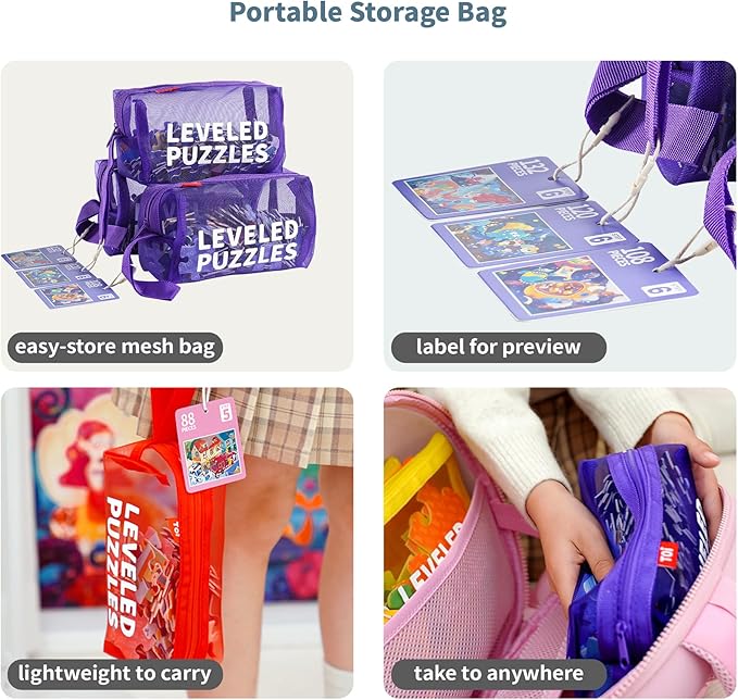 TOI Leveled Puzzles for Kids Aged 5 and Up, Toddler Puzzle Preschool Learning Jigsaw Puzzles, Large Pieces Educational Game for Boys Girls, Classic Education Step 6