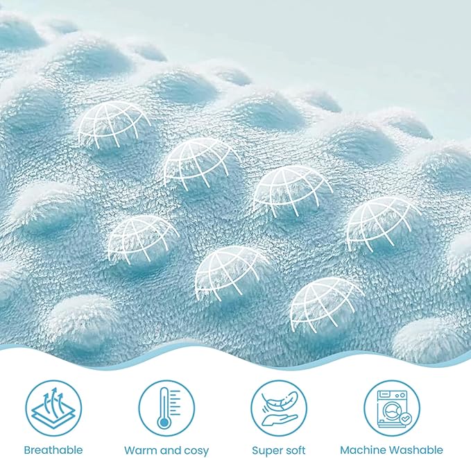 Whale Kid Blanket for Boys or Girl 30x40 - Soft Kids Throw Minky Blankets with Dotted Backing - Nursery Crib Blanket