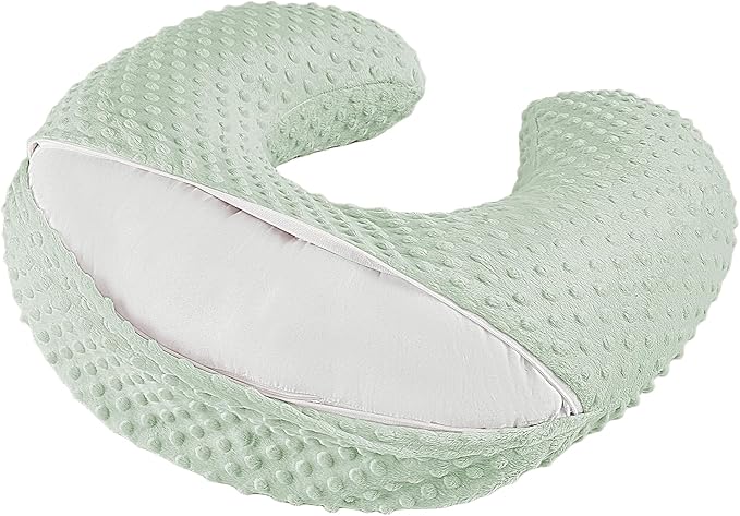Nursing Pillow for Bottle and Breastfeeding, Ergonomic Comfort Nursing Essentials for Mom and Baby, Feeding Support Pillow with Removable Cover, Easier and Healthier Nursing (Green)