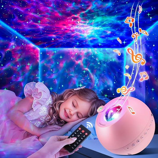 Galaxy Projector for Bedroom, 15 Colors Star Projector Galaxy Light Projector, Bluetooth Speaker Star Night Light Projector for Bedroom, 15 White Noise Nebula Projector, Remote Stars for Ceiling