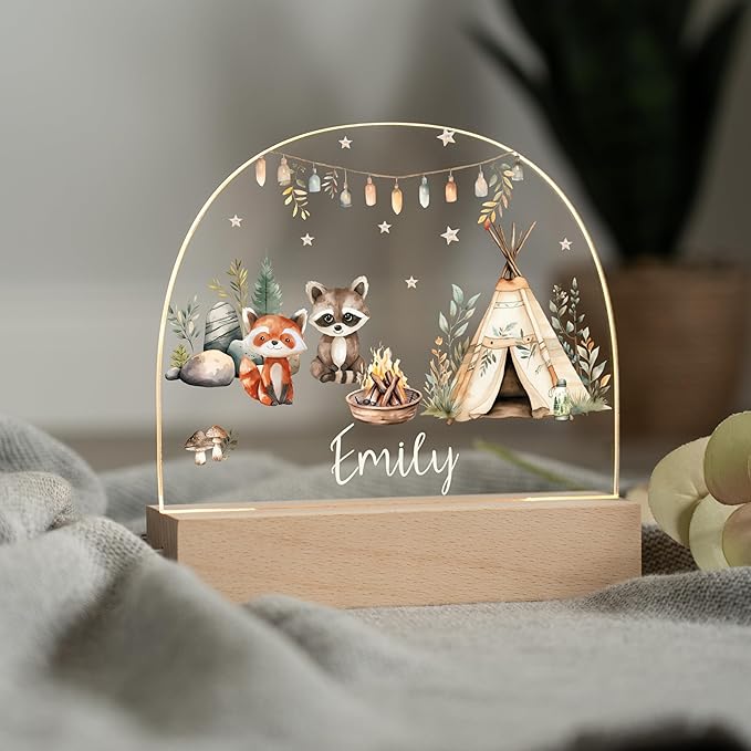 Baby Gifts Personalized/Baby Boy Items Newborn Essentials/Unique Baby Bear Night Light/Customized Name Light for Bedroom