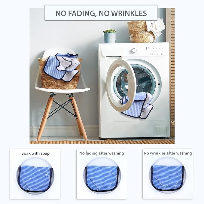 DOKMA Set 8 Organic Cotton Baby Drool Bibs - Bandana Teething Bibs for Baby - Bandana Drool Bibs - Ultra Soft, No Scratch