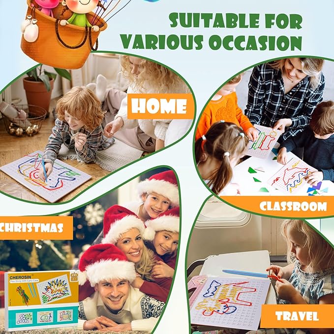 Fine Motor Threading Boards for Kids - Pencil Grasp Fine Motor Toys Sensory Learning Boards for Preschooler, Calm Down Activity Therapy Toys Gifts for 3 4 5 6 Year Old Kids Boys Girls