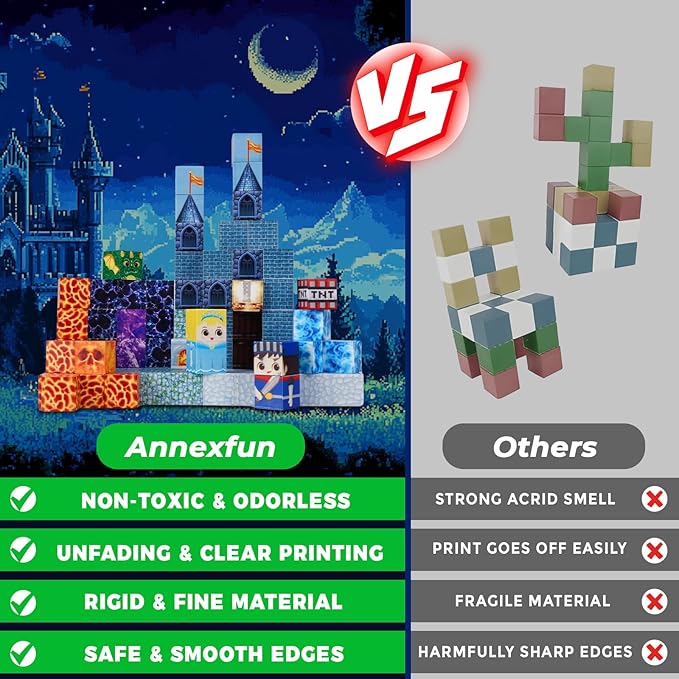 Magnetic Blocks - 100 PCS Magnetic Building Blocks - Magnet Cubes Toys Stacking,STEM Montessori Sensory Toys for 3+ Year Old Boys & Girls Birthday Gifts