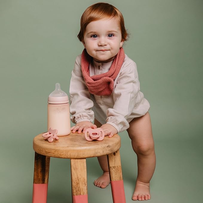 Color Essence SX PRO Silicone Baby Pacifier 1Pk, Made with 100% Soft Silicone, Baby Essentials Perfect for Breastfeeding Babies, Designed in Spain, 0-6 Mths, Rose