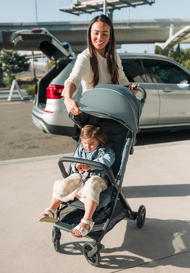 Inglesina Quid³ Stroller, Galaxy Gray - Compact Reclining Travel Stroller for Baby & Toddler 0-55 lbs, One Hand fold, Car seat Compatible, Airplane Overhead, Lightweight, Foldable, XL UPF 50+ Canopy