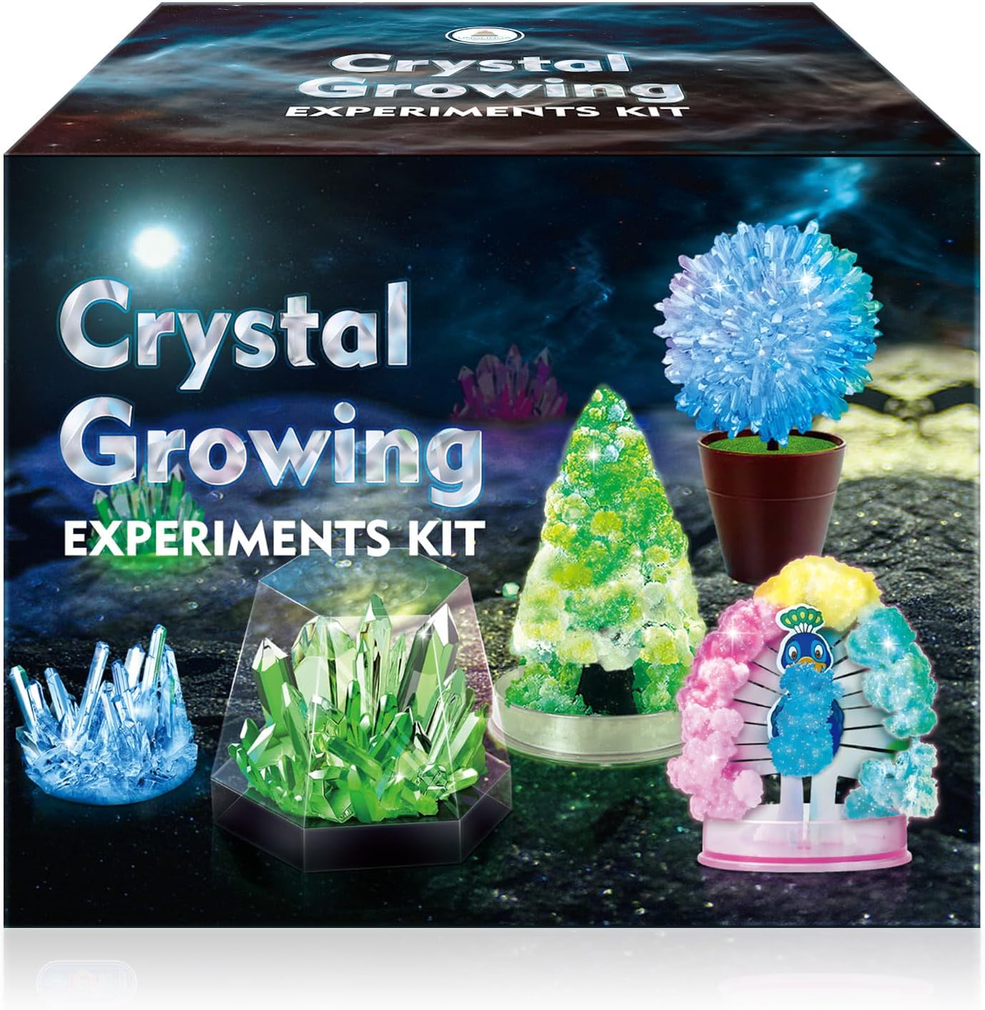 UNGLINGA Crystal Growing Experiment Science Kits for Kids, S.T.E.M Projects Learning Educational Toys Gifts Idea for Boys Girls, Grow 5 Vibrant Crystals Making Kit