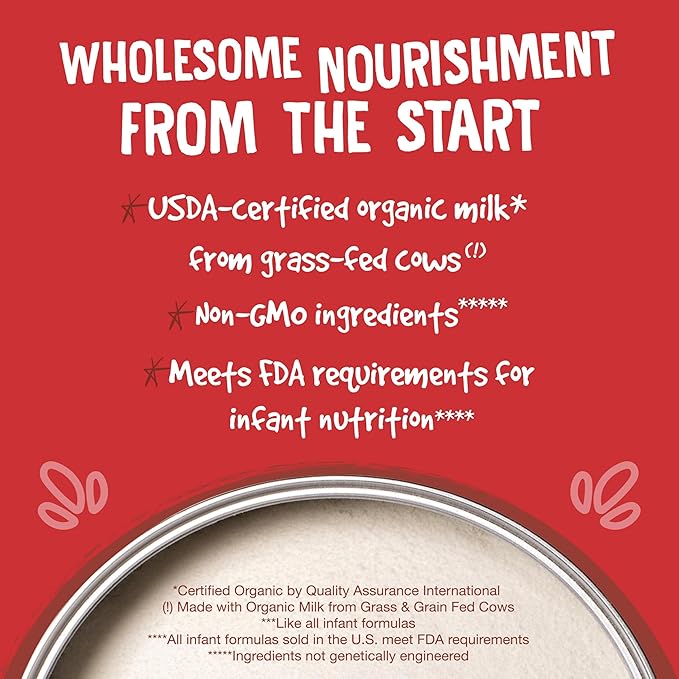 Earth's Best Organic Dairy Infant Formula for Babies 0-12 Months, Milk-Based Powder Formula with Iron, Omega-3 DHA, and Omega-6 ARA, 21 Ounce Container