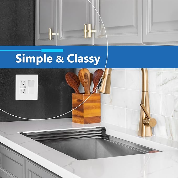 LIDER Matte Finish Double Decorator Switch Cover, Screwless Wall Plate, Mid-Size 2-Gang 4.88" x 4.92", Unbreakable Polycarbonate Thermoplastic, UL Listed, LSWP-32M-W2P, White, 2 Pack