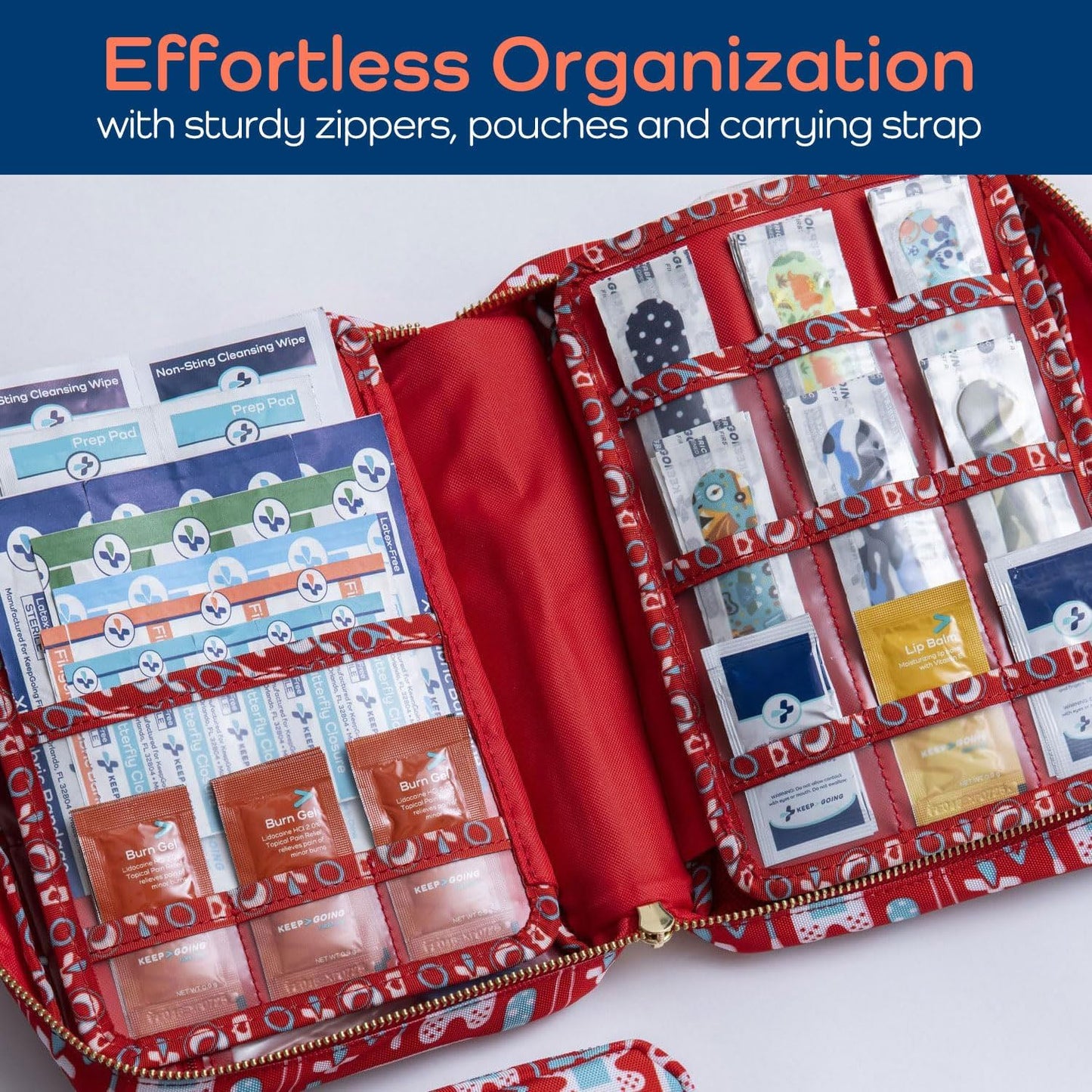 KeepGoing Large Home First Aid Kit for Kids – 270 Pc. for Car, Home, Dorm, & Boat with Latex-Free Bandages – 10 x 7 x 3.5 in. Travel First Aid Kit (The Classic)