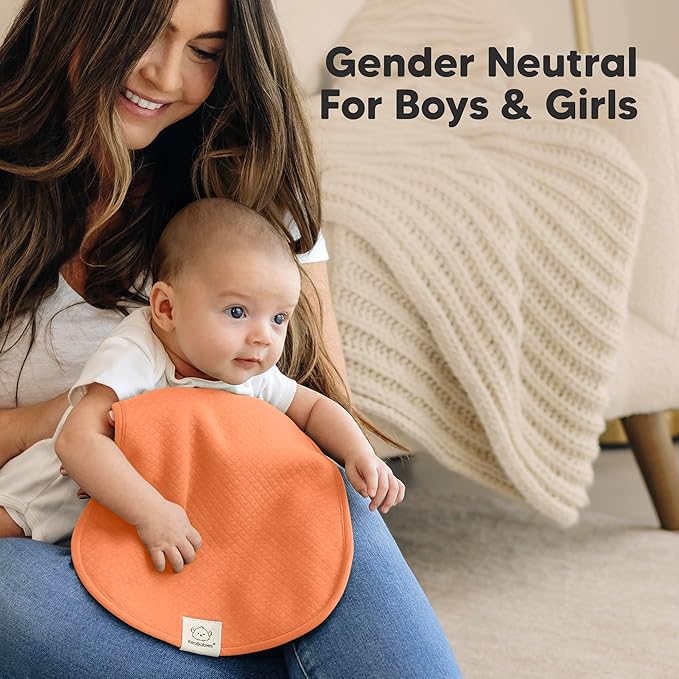 KeaBabies 5-Pack Organic Burp Cloths Baby Girl, Boy - Extra Large, Absorbent Baby Burp Cloths, Soft Burping Cloths for Babies, Newborn Burp Clothes, Cotton Burp Rags, Thick Burp Cloth (Phase/Quin)