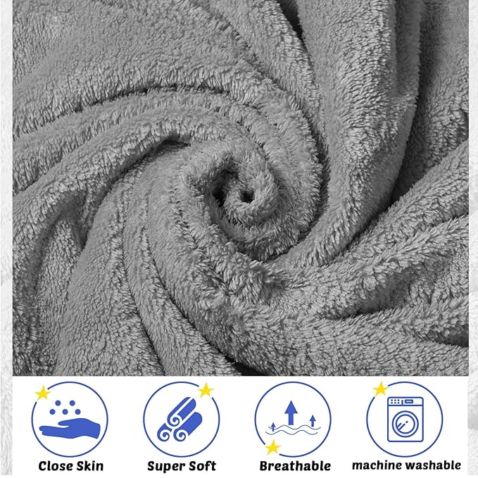 Reginary 4 Pack Baby Hooded Towels Coral Fleece Baby Bath Towels 30 x 30 Inch Soft Absorbent Hooded Bath Blanket for Newborn Toddler Infant Boy Girl Shower Gift Supplies (Gray)