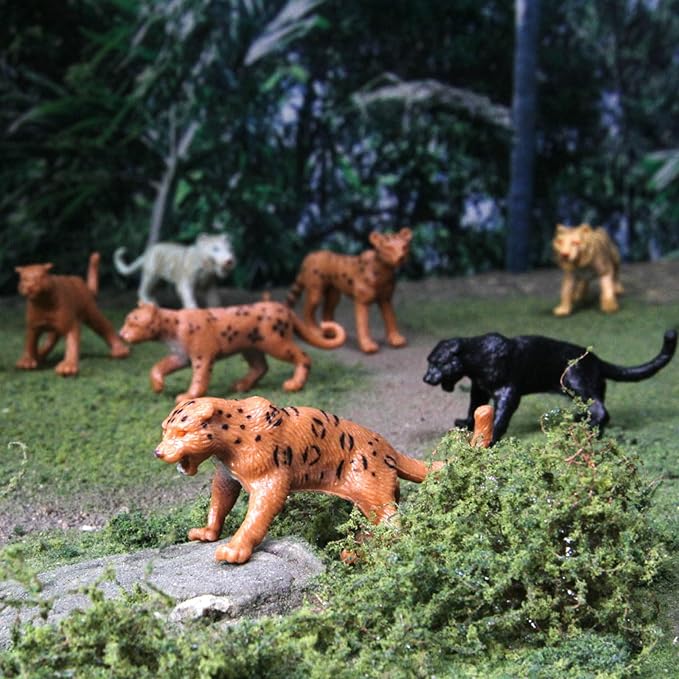 Safari Ltd. Big Cats TOOB - 9 Mini Figurines Including Lion, Tiger, White Tiger, Jaguar, Black Jaguar, Mountain Lion, Cheetah, Leopard, and Ocelot - Educational Toy For Boys, Girls & Kids Ages 3+