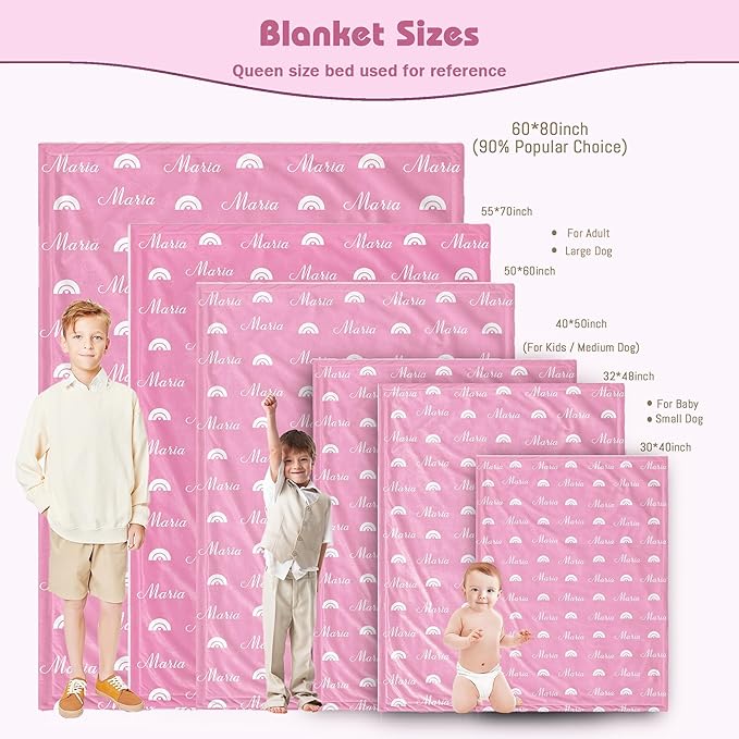 Personalized Baby Blanket for Girl Custom Name Blanket for Girl Newborn New Mom Customized Gifts for Baby Shower Christmas Birthday