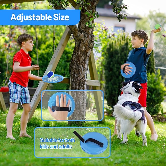 Kids Toys Toss and Catch Ball Set Game with 4 Paddles 4 Balls,Beach Toy Pool Toy Outdoor Yard Game for Kids Ages 3-12,Toys for Toddlers Age 3-5, Gifts for 3 4 5 6 7 8 9 10+ Year Old Boys Girls