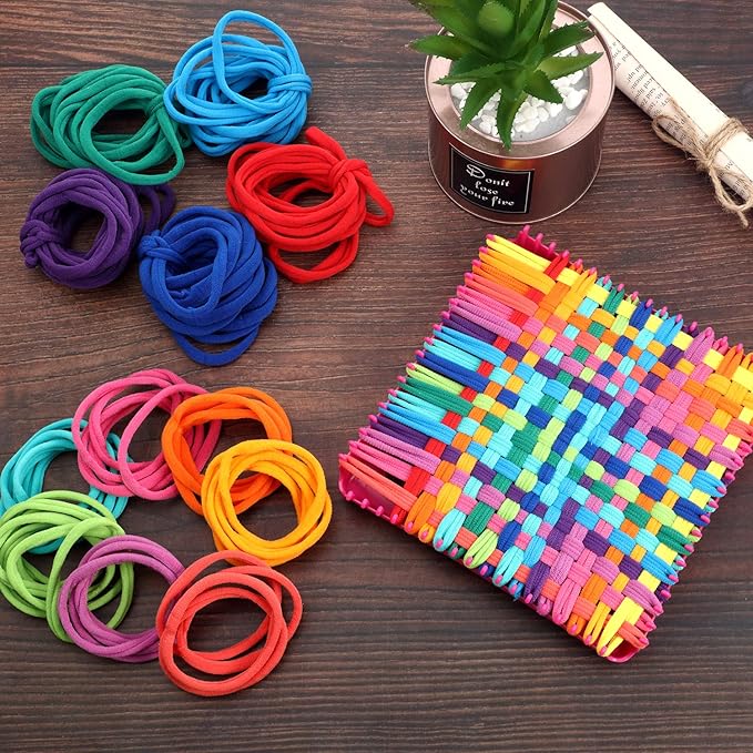 12 Colors Potholder Weaving Loom Loops Bulk Weaving Craft Loops with Multiple Colors for DIY Crafts Supplies Compatible with 7 Inch Weaving Loom(288 Pieces)