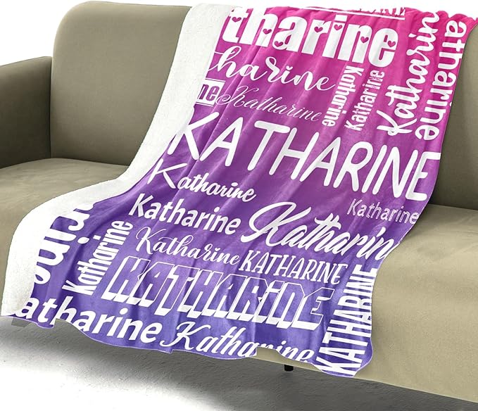 Personalized Blankets with Name Custom Blanket for Adult Kids Baby Customized Blanket Monogrammed Blankets Gifts for Women Men Girls Boys