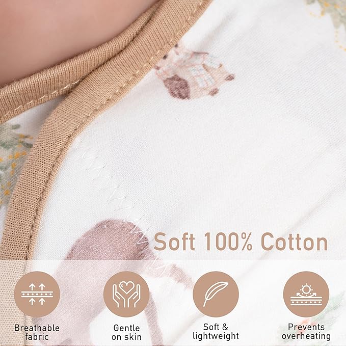 GLLQUEN BABY Girl Swaddles 0-3 Months - 3 Pack Baby Swaddles Sack for Newborn, Infant Sleep Sack, Easy Swaddling Wrap, Christmas Forest Carol, Nursery Swaddle Blankets Essentials