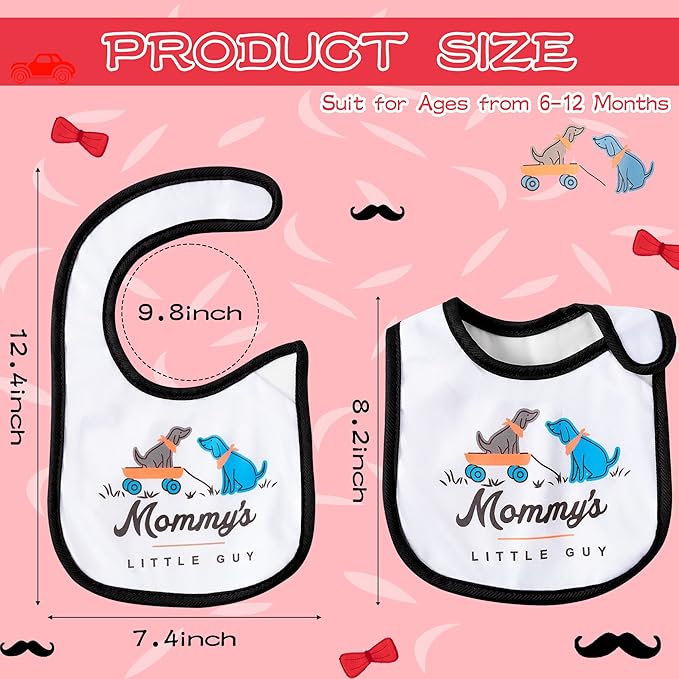 7Pcs Cotton Waterproof Baby Bibs Hook Loop Closure Newborn Bib Keepsake Baby Gift for Drooling Feeding Eating