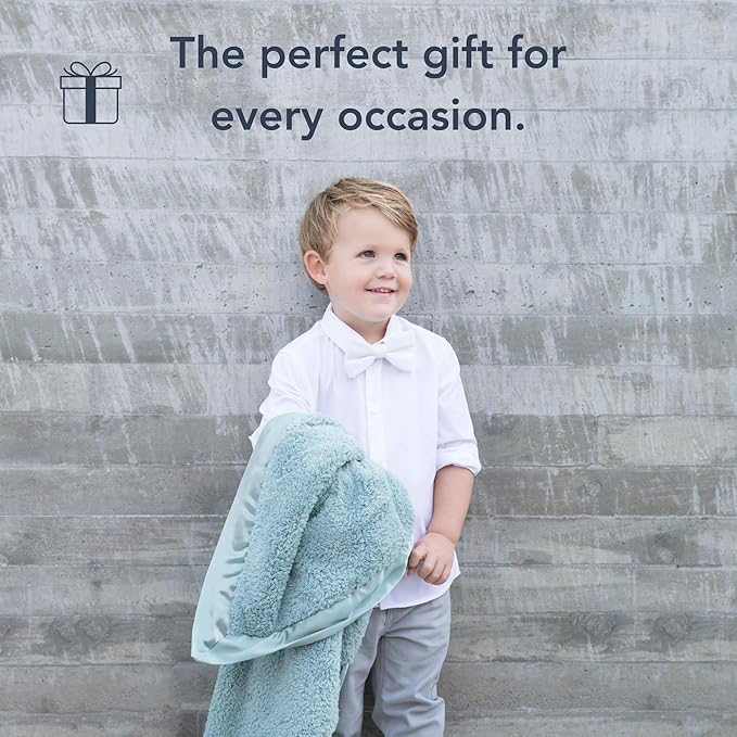 Little Giraffe Chenille Baby Blanket – 29x35” Soft Chenille with Satin Trim, Sage - Ultra-Soft, Gentle & Safe, Lightweight & Breathable - Ideal for Newborns & Toddlers
