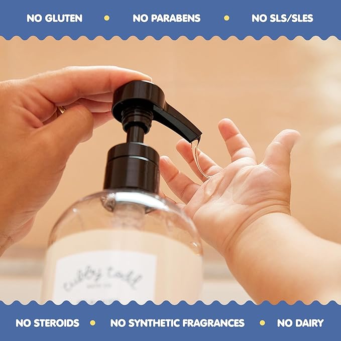 TUBBY TODD Bubble Bath for Kids, Toddlers & Babies - Hypoallergenic, Non-Irritating Sensitive Skin Bubble Bath - 2 Pack, 25 fl oz & 8 fl oz - Sweet Quince & Honeysuckle