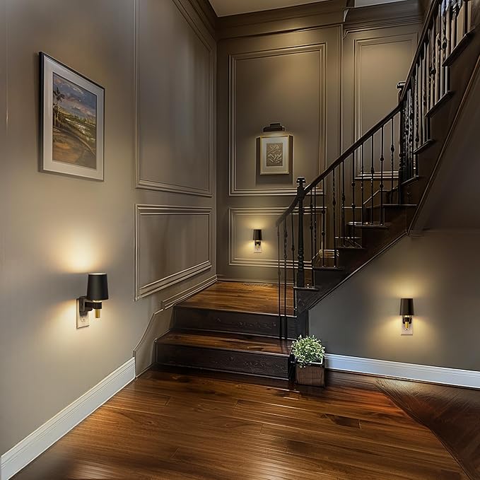 Night Light, Dimmable Night Lights Plug into Wall, Dusk to Dawn Sensor, Soft White 3000K, 0-100LM, Plug in NightLight, Vintage Night Light Compact for Hallway Bedroom Stairway