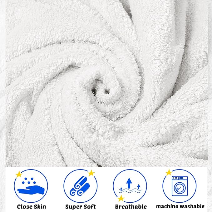 Reginary 4 Pack Baby Hooded Towels Coral Fleece Baby Bath Towels 30 x 30 Inch Soft Absorbent Hooded Bath Blanket for Newborn Toddler Infant Boy Girl Shower Gift Supplies (White, Gray, Brown, Blue)