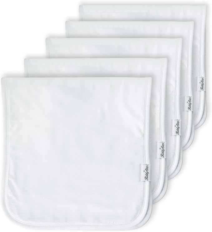 5-Pack Organic Cotton Burp Cloths – Large, Ultra-Soft 3-Layer Towels for Burping, Shoulder & Hand Use, Highly Absorbent