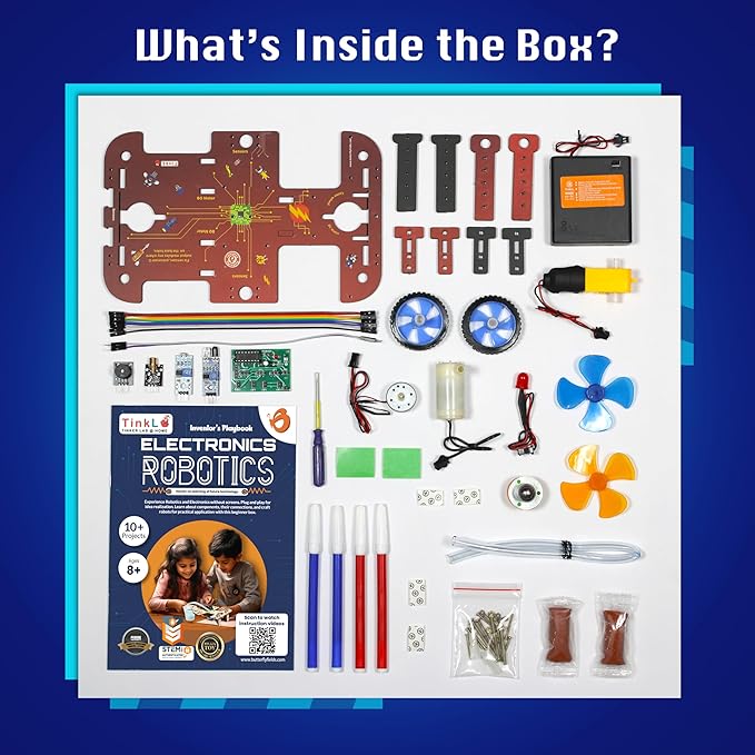 Butterfly EduFields 10-in-1 STEM Robotics Kit for Kids Ages 8-14 | Electronics & Engineering Science Kit with Circuit Board Projects | Educational Robot Building Kit