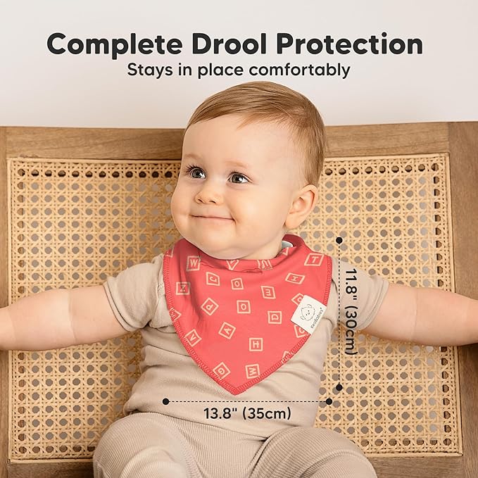 8-Pack Organic Baby Bandana Bibs for Boys, Girls - Super Absorbent Triangle Baby Bibs for Drooling and Teething Infant, 100% Cotton Extra Soft for Newborn, Infant 0-36 Months (Toy Land)